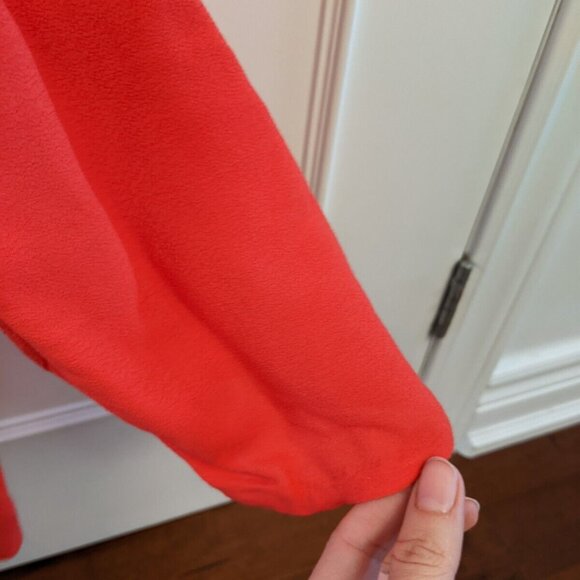 Diane Von Furstenberg women's orange 3/4 sleeve blouse in size 4 - Picture 7 of 8